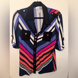 Multi-color blouse. Joseph Ribkoff. Size 12